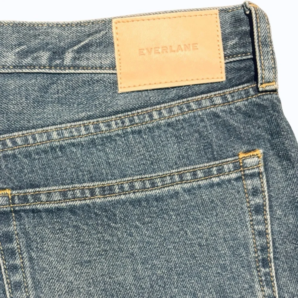 Everlane Denim Short Size 31 Organic Cotton Cut Off Rolled Hem Mid Rise Blue - Picture 7 of 9